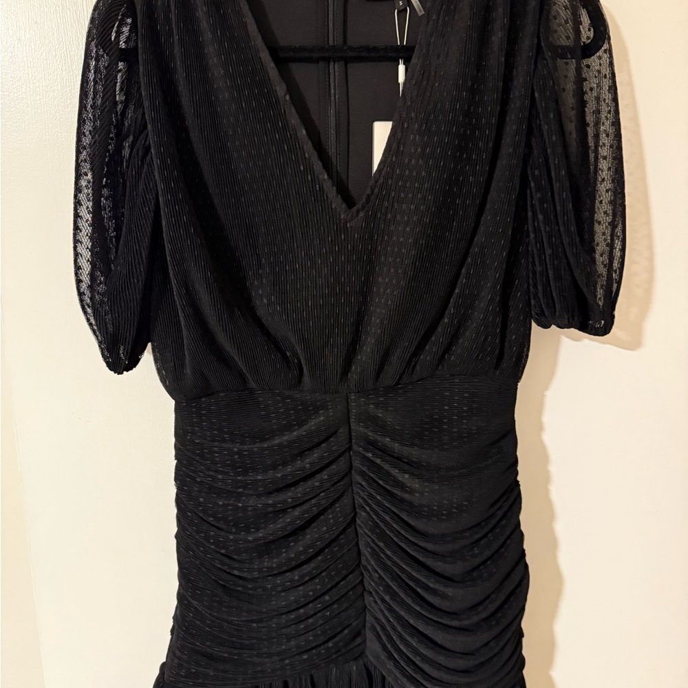 Endless Rose Elegant Black Ruched Dress